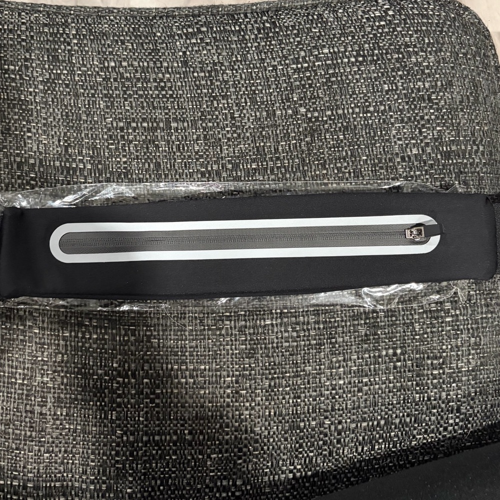 Black Waist Bag with Reflective Stripe